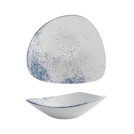 Triangular Bowl - 230Mm, 600Ml, Vellum Haze from Churchill. Patterned, made out of Porcelain and sold in boxes of 12. Hospitality quality at wholesale price with The Flying Fork!