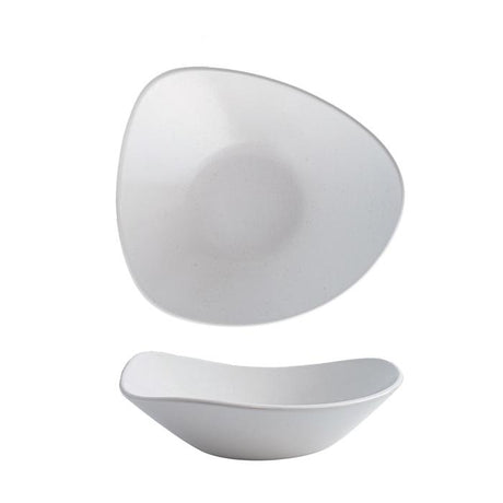 Triangular Bowl - 230Mm, 600Ml, Vellum White from Churchill. Patterned, made out of Porcelain and sold in boxes of 12. Hospitality quality at wholesale price with The Flying Fork!