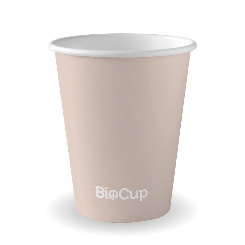 8oz Aqueous Coated Hot Paper BioCup - stone
