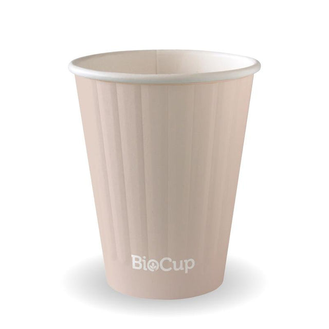 255ml / 8oz (80mm) Aqueous Leaf Double Wall BioCup - stone