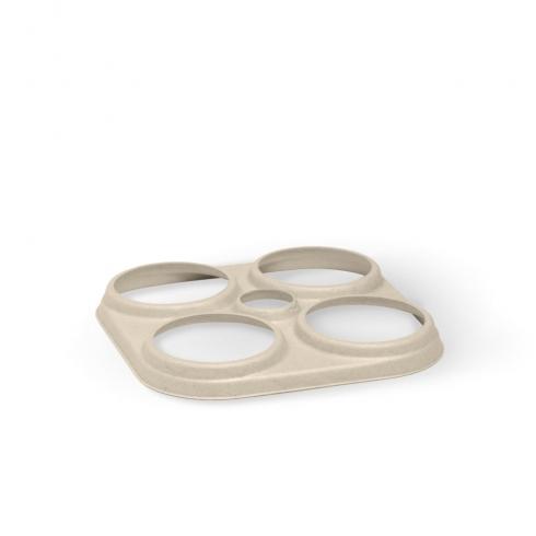 4 ring sugarcane beer holder - natural from BioPak. Compostable, made out of Sugarcane Pulp and sold in boxes of 1. Hospitality quality at wholesale price with The Flying Fork!