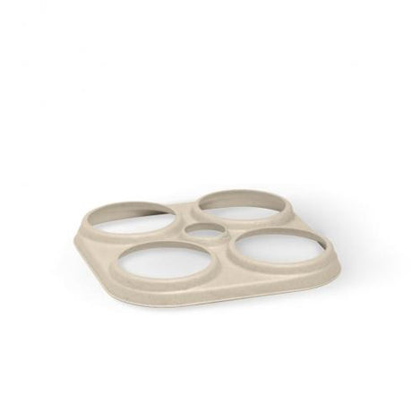 4 ring sugarcane beer holder - natural from BioPak. Compostable, made out of Sugarcane Pulp and sold in boxes of 1. Hospitality quality at wholesale price with The Flying Fork!