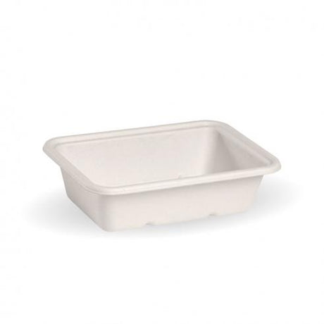 600ml base - white from BioPak. Compostable, made out of Sugarcane Pulp and sold in boxes of 1. Hospitality quality at wholesale price with The Flying Fork!