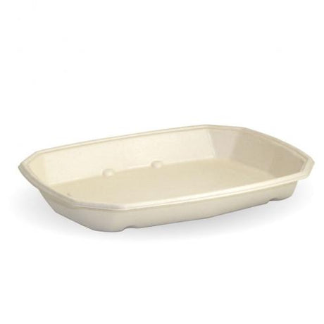 600ml octa base - Natural from BioPak. Compostable, made out of Sugarcane Pulp and sold in boxes of 1. Hospitality quality at wholesale price with The Flying Fork!