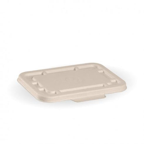 500 and 600ml base sugarcane lid - natural from BioPak. Compostable, made out of Sugarcane Pulp and sold in boxes of 1. Hospitality quality at wholesale price with The Flying Fork!