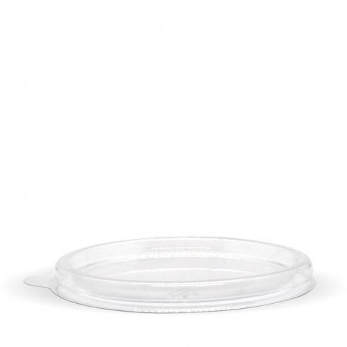 60ml sauce cup PLA lid - clear from BioPak. Compostable, made out of Bioplastic and sold in boxes of 1. Hospitality quality at wholesale price with The Flying Fork!