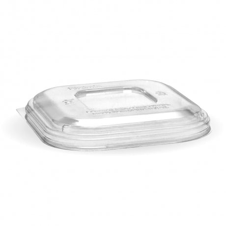 280 - 630ml PLA Takeaway Lid - clear from BioPak. Compostable, made out of Bioplastic and sold in boxes of 1. Hospitality quality at wholesale price with The Flying Fork!