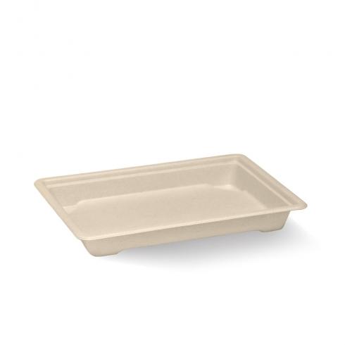 Medium sushi tray - natural from BioPak. Compostable, made out of Paper and Bioplastic and sold in boxes of 1. Hospitality quality at wholesale price with The Flying Fork!