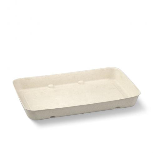 (480g) produce trays - Natural from BioPak. Compostable, made out of Sugarcane Pulp and sold in boxes of 1. Hospitality quality at wholesale price with The Flying Fork!