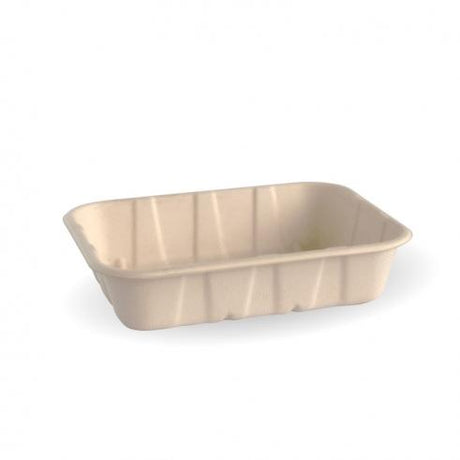 182x137x41mm (500g) produce trays - natural from BioPak. Compostable, made out of Sugarcane Pulp and sold in boxes of 1. Hospitality quality at wholesale price with The Flying Fork!