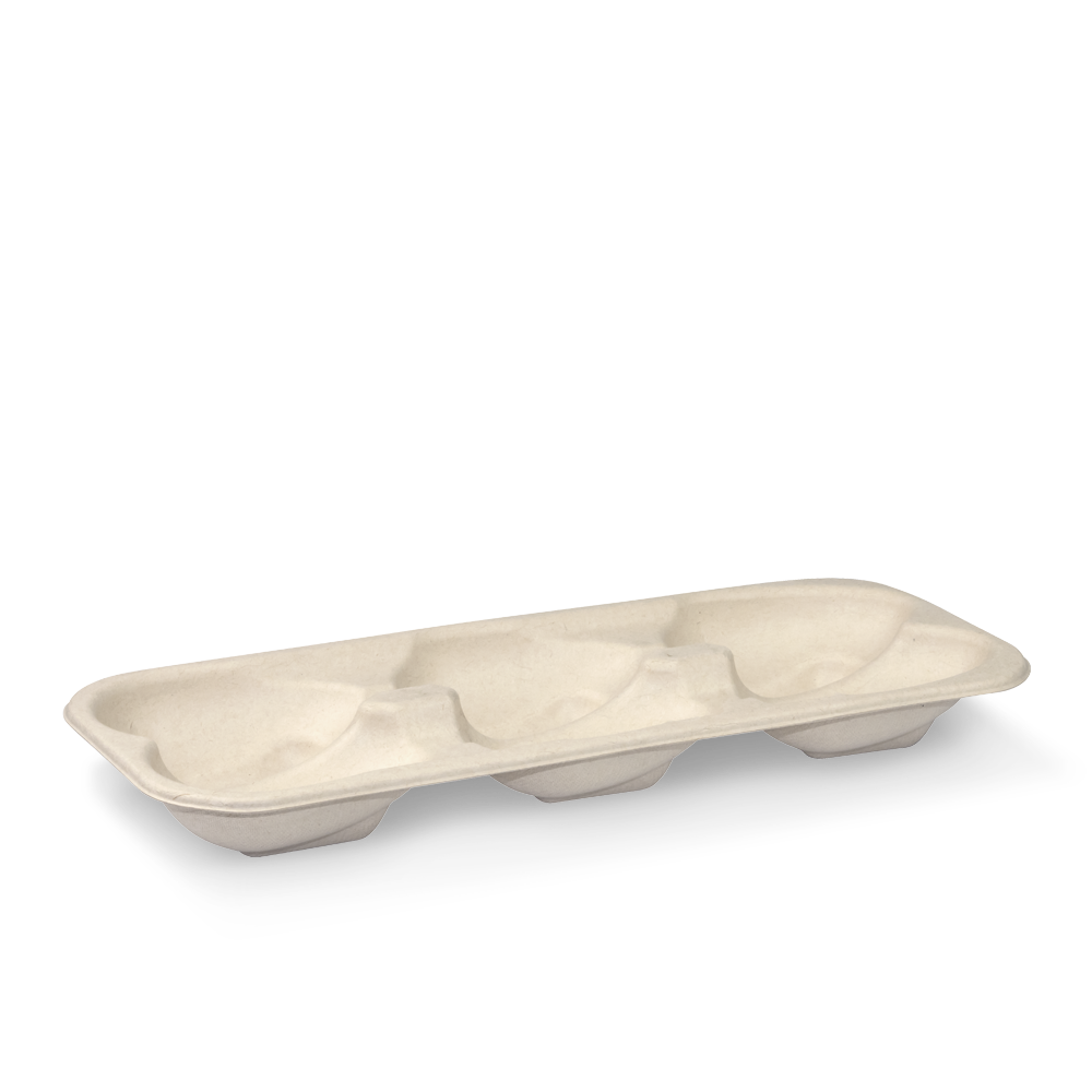 BioCane Oyster Tray - natural, 6 pack from Biopak. Compostable, made out of Biocane and sold in boxes of 1. Hospitality quality at wholesale price with The Flying Fork!