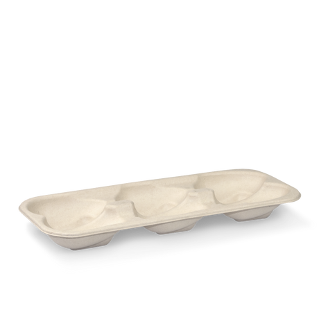BioCane Oyster Tray - natural, 6 pack from Biopak. Compostable, made out of Biocane and sold in boxes of 1. Hospitality quality at wholesale price with The Flying Fork!