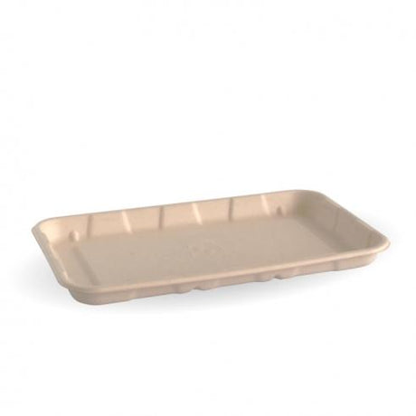 21x14x2cm (8x5") produce tray - natural from BioPak. Compostable, made out of Sugarcane Pulp and sold in boxes of 1. Hospitality quality at wholesale price with The Flying Fork!