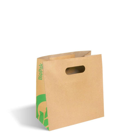 Small die cut handle paper bags - Kraft