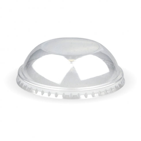 240ml (8oz) Ice Cream Cup PET Dome Lid - clear from BioPak. Compostable, made out of PET Plastic and sold in boxes of 1. Hospitality quality at wholesale price with The Flying Fork!