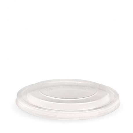 500-1,000ml Kraft BioBowl PET lid - clear from BioPak. Compostable, made out of PET Plastic and sold in boxes of 1. Hospitality quality at wholesale price with The Flying Fork!