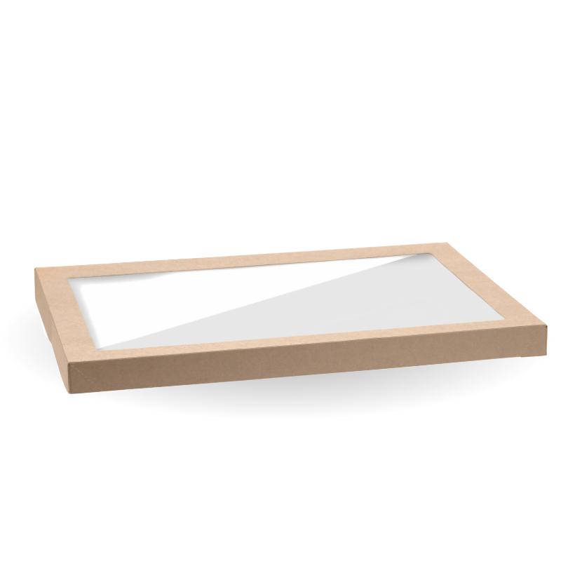 BioBoard Catering Tray PLA Windowed Lid - Large - FSC Mix - Kraft