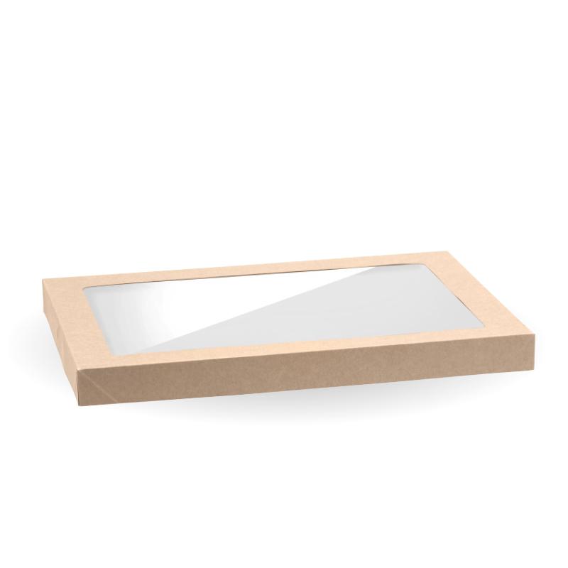 BioBoard Catering Tray PLA Windowed Lid - Medium - FSC Mix - Kraft