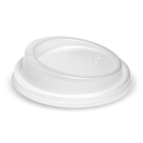 8(90mm), 12, 16 and 20oz PLA large lid - opaque from BioPak. Compostable, made out of Bioplastic and sold in boxes of 1. Hospitality quality at wholesale price with The Flying Fork!