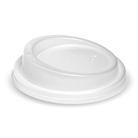 8(90mm), 12, 16 and 20oz PLA large lid - opaque from BioPak. Compostable, made out of Bioplastic and sold in boxes of 1. Hospitality quality at wholesale price with The Flying Fork! 