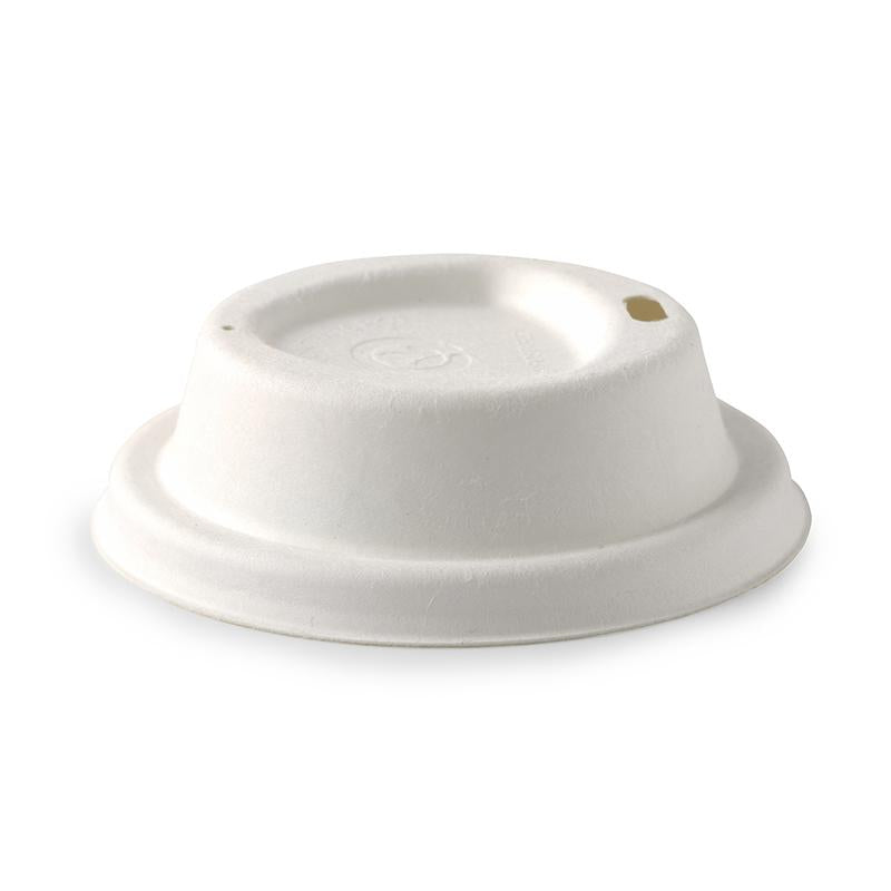 80mm Pulp Coffee Lids - white