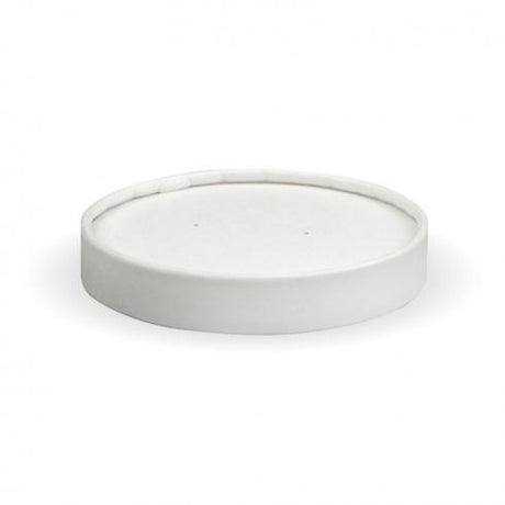 250ml (8oz) BioBowl paper lids - white from BioPak. Compostable, made out of Paper and Bioplastic and sold in boxes of 1. Hospitality quality at wholesale price with The Flying Fork!