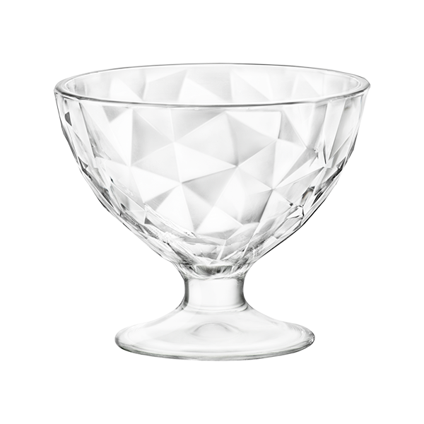 Diamond Dessert 360Ml from Bormioli Rocco. Fine rim, made out of Glass and sold in boxes of 2. Hospitality quality at wholesale price with The Flying Fork!