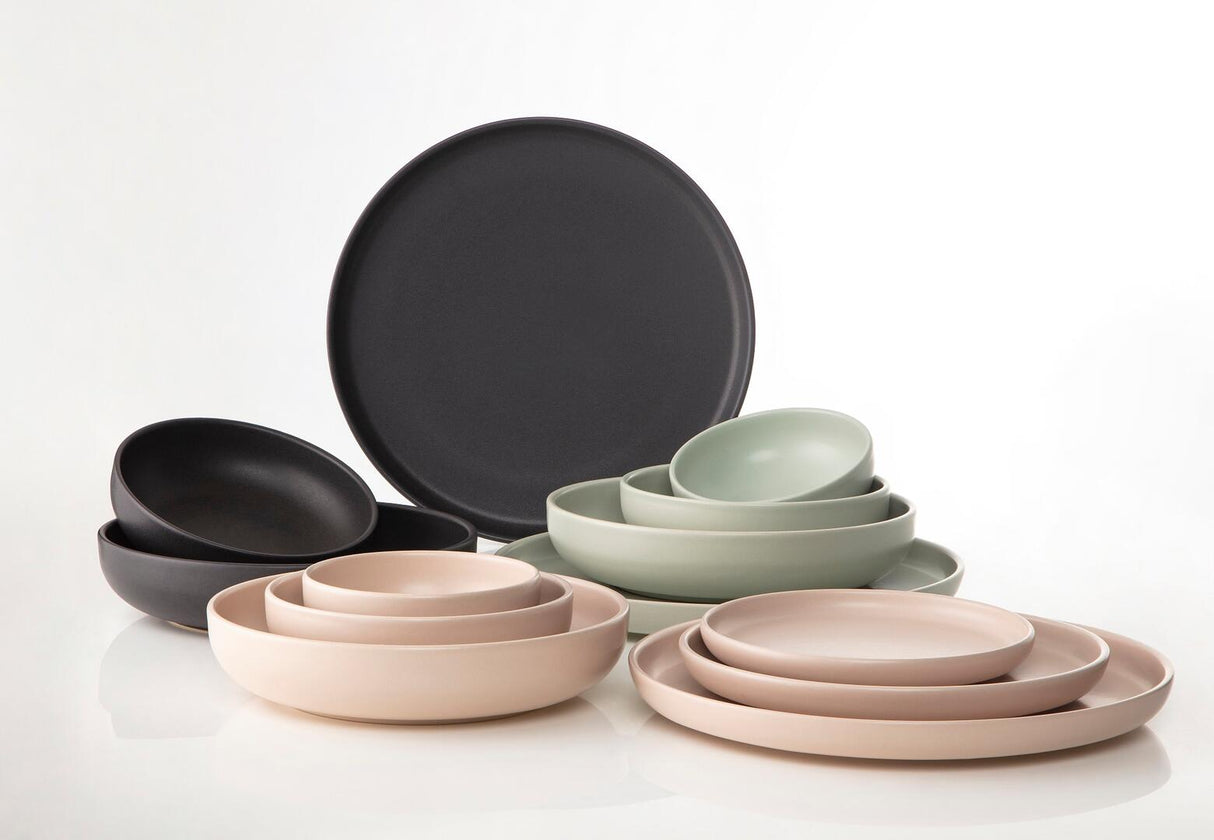 Round Plate - 220Mm, Black, Uno: Pack of 6