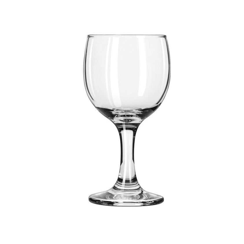 Clear wine glass on white background