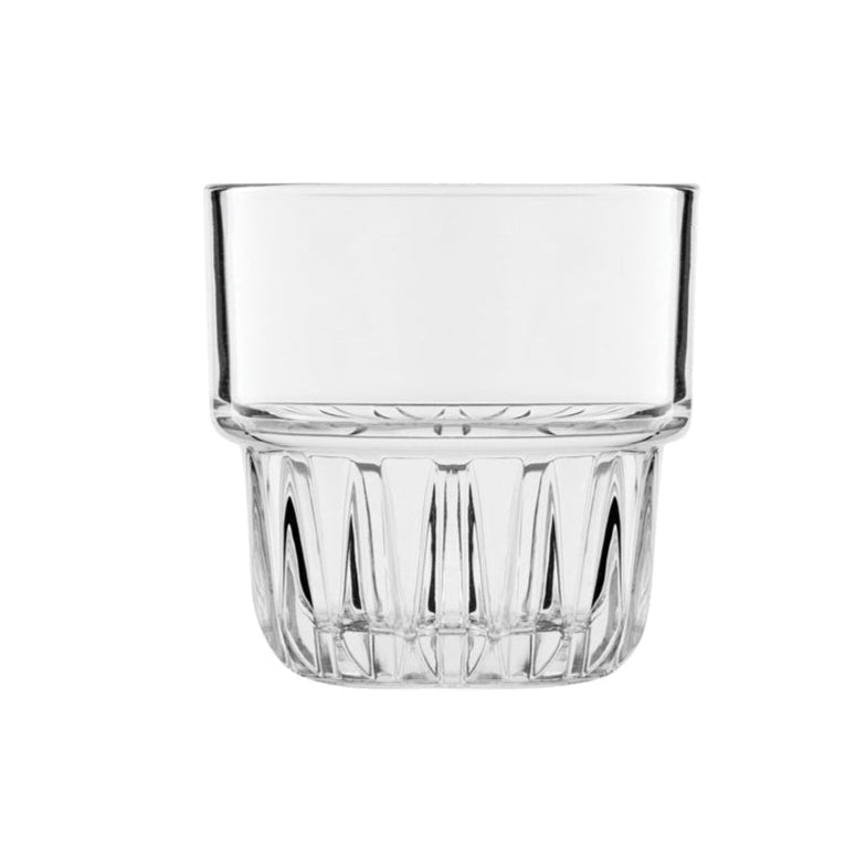 Small tumbler glass on white background