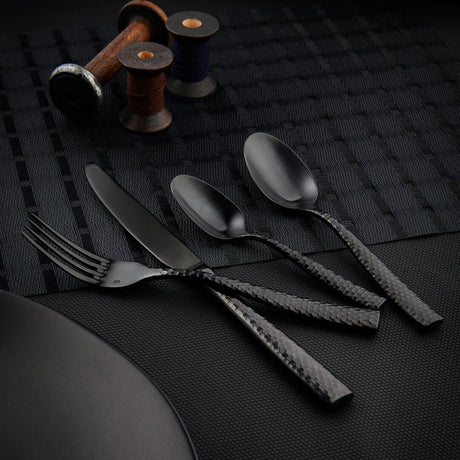 Dessert Fork - Lucca Faceted, Black: Pack of 12