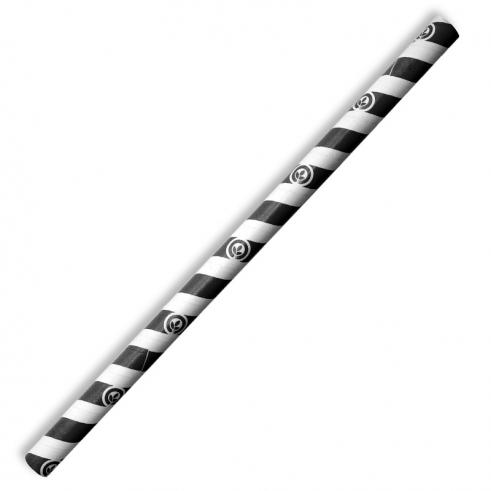 10mm jumbo paper straw - black stripe from BioPak. Compostable, made out of FSC�� certified paper and sold in boxes of 1. Hospitality quality at wholesale price with The Flying Fork!