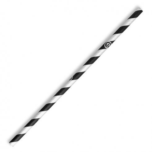 6mm regular paper straw - black stripe from BioPak. Compostable, made out of FSC�� certified paper and sold in boxes of 1. Hospitality quality at wholesale price with The Flying Fork!