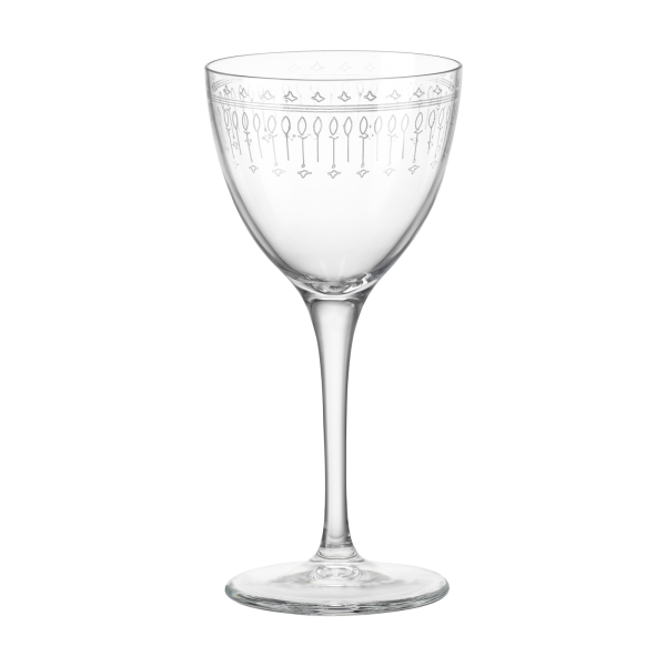 Bartender Art Deco' Nick&Nora 155Ml from Bormioli Rocco. Fine rim, made out of Glass and sold in boxes of 6. Hospitality quality at wholesale price with The Flying Fork!