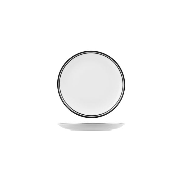 Round Coupe Plate Black, 180Mm, Nano Cru from Rak Porcelain. made out of Porcelain and sold in boxes of 24. Hospitality quality at wholesale price with The Flying Fork!