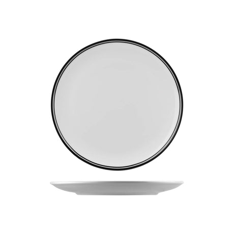 Round Coupe Plate Black, 270Mm, Nano Cru from Rak Porcelain. made out of Porcelain and sold in boxes of 12. Hospitality quality at wholesale price with The Flying Fork!