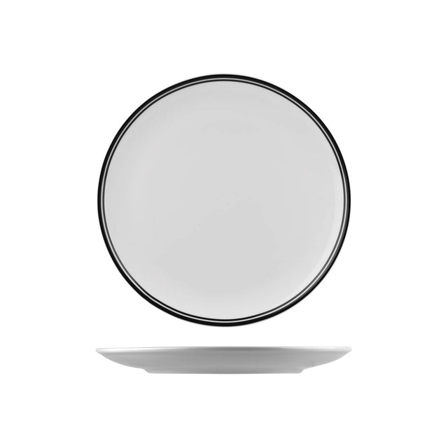 Round Coupe Plate Black, 270Mm, Nano Cru from Rak Porcelain. made out of Porcelain and sold in boxes of 12. Hospitality quality at wholesale price with The Flying Fork!