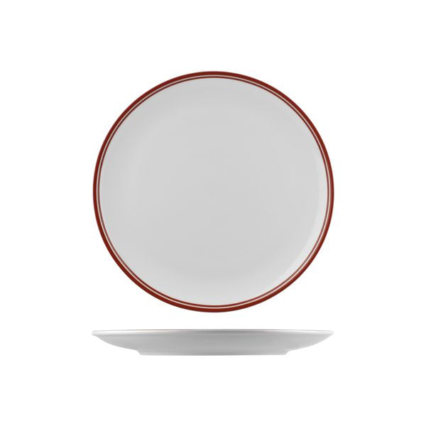 Round Coupe Plate Red, 270Mm, Nano Cru from Rak Porcelain. made out of Porcelain and sold in boxes of 12. Hospitality quality at wholesale price with The Flying Fork!