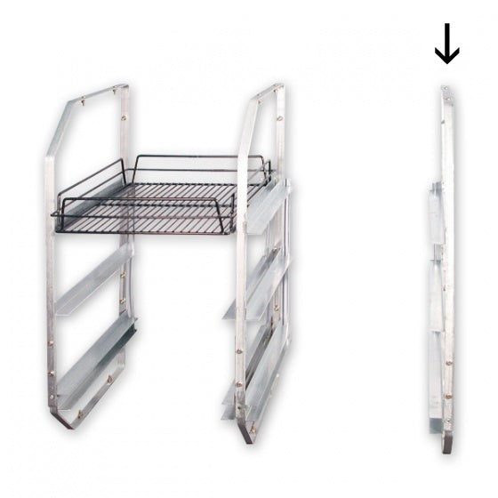 Under Bar Rack - 3 Tier, Right side only from TheFlyingFork. Sold in boxes of 1. Hospitality quality at wholesale price with The Flying Fork!