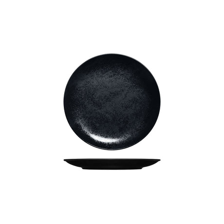 Round Coupe Plate - Black, 180Mm, Karbon from Rak Porcelain. made out of Porcelain and sold in boxes of 24. Hospitality quality at wholesale price with The Flying Fork!