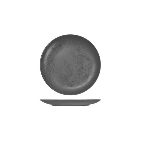 Round Coupe Plate - Shale, 180Mm, Karbon from Rak Porcelain. Textured, made out of Porcelain and sold in boxes of 24. Hospitality quality at wholesale price with The Flying Fork!