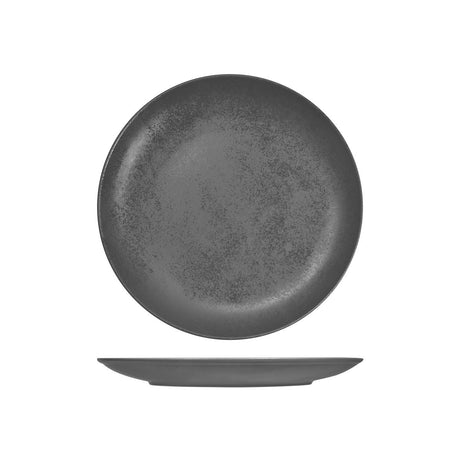 Round Coupe Plate - Shale, 240Mm, Karbon from Rak Porcelain. Textured, made out of Porcelain and sold in boxes of 12. Hospitality quality at wholesale price with The Flying Fork!