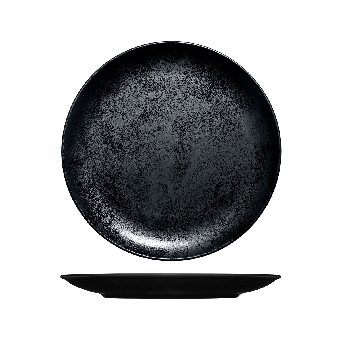 Round Coupe Plate - Black, 270Mm, Karbon from Rak Porcelain. made out of Porcelain and sold in boxes of 12. Hospitality quality at wholesale price with The Flying Fork!