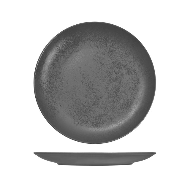 Round Coupe Plate - Shale, 270Mm, Karbon from Rak Porcelain. Textured, made out of Porcelain and sold in boxes of 12. Hospitality quality at wholesale price with The Flying Fork!