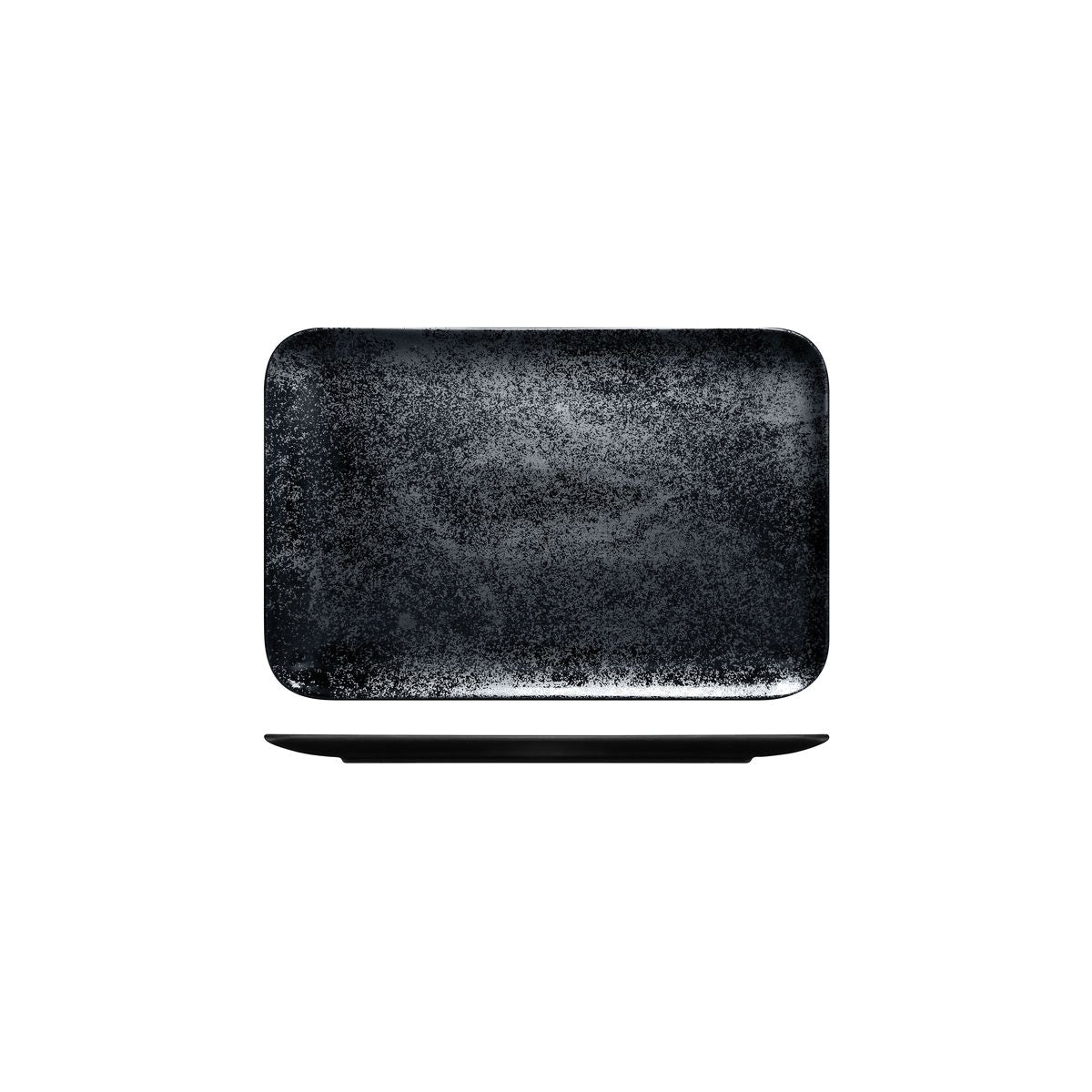 Rectangular Coupe Plate- Black, 330x220mm, Karbon from Rak Porcelain. made out of Porcelain and sold in boxes of 6. Hospitality quality at wholesale price with The Flying Fork!