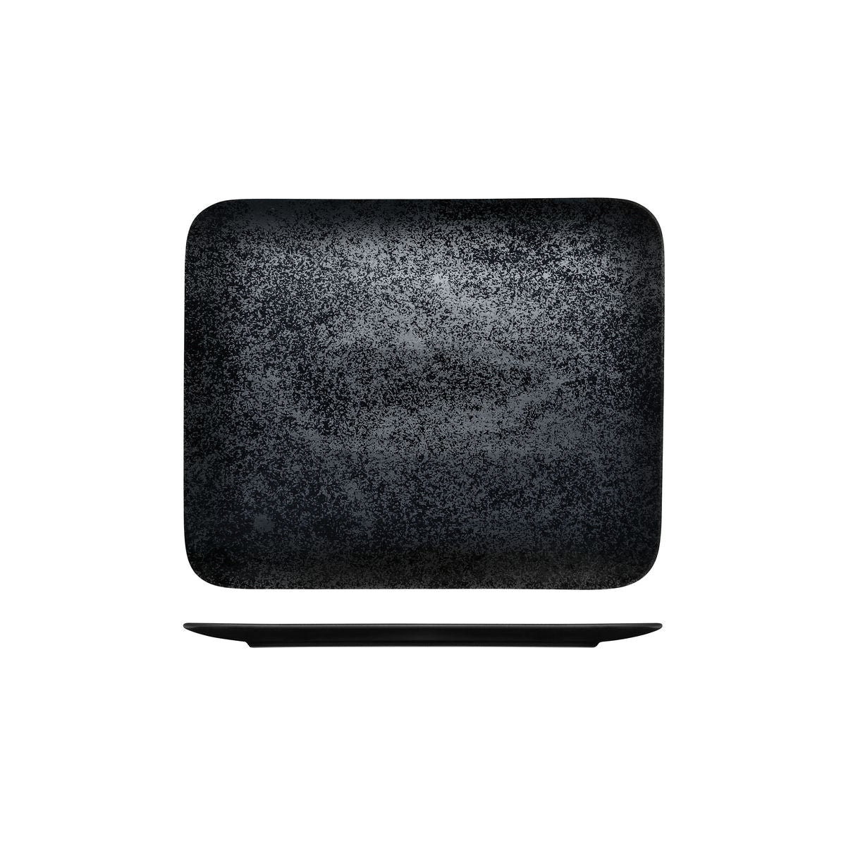 Rectangular Coupe Plate- Black, 330x270mm, Karbon from Rak Porcelain. made out of Porcelain and sold in boxes of 6. Hospitality quality at wholesale price with The Flying Fork!