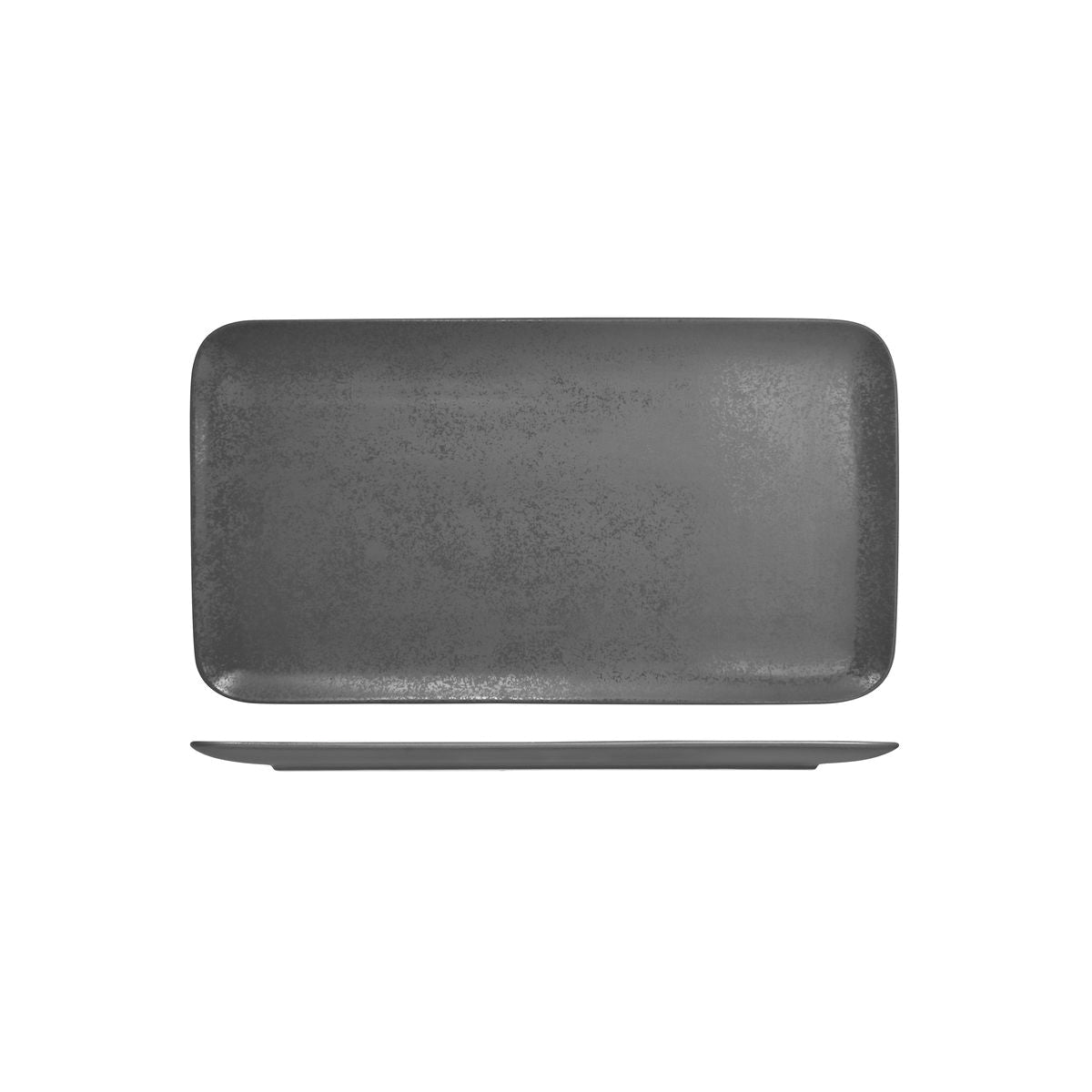 Rectangular Coupe Plate- Shale, 380Mm, Karbon from Rak Porcelain. Textured, made out of Porcelain and sold in boxes of 6. Hospitality quality at wholesale price with The Flying Fork!