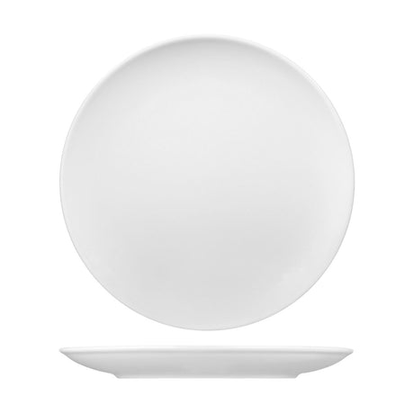 Round Coupe Plate - White, 310Mm, Vintage from Rak Porcelain. made out of Porcelain and sold in boxes of 6. Hospitality quality at wholesale price with The Flying Fork!