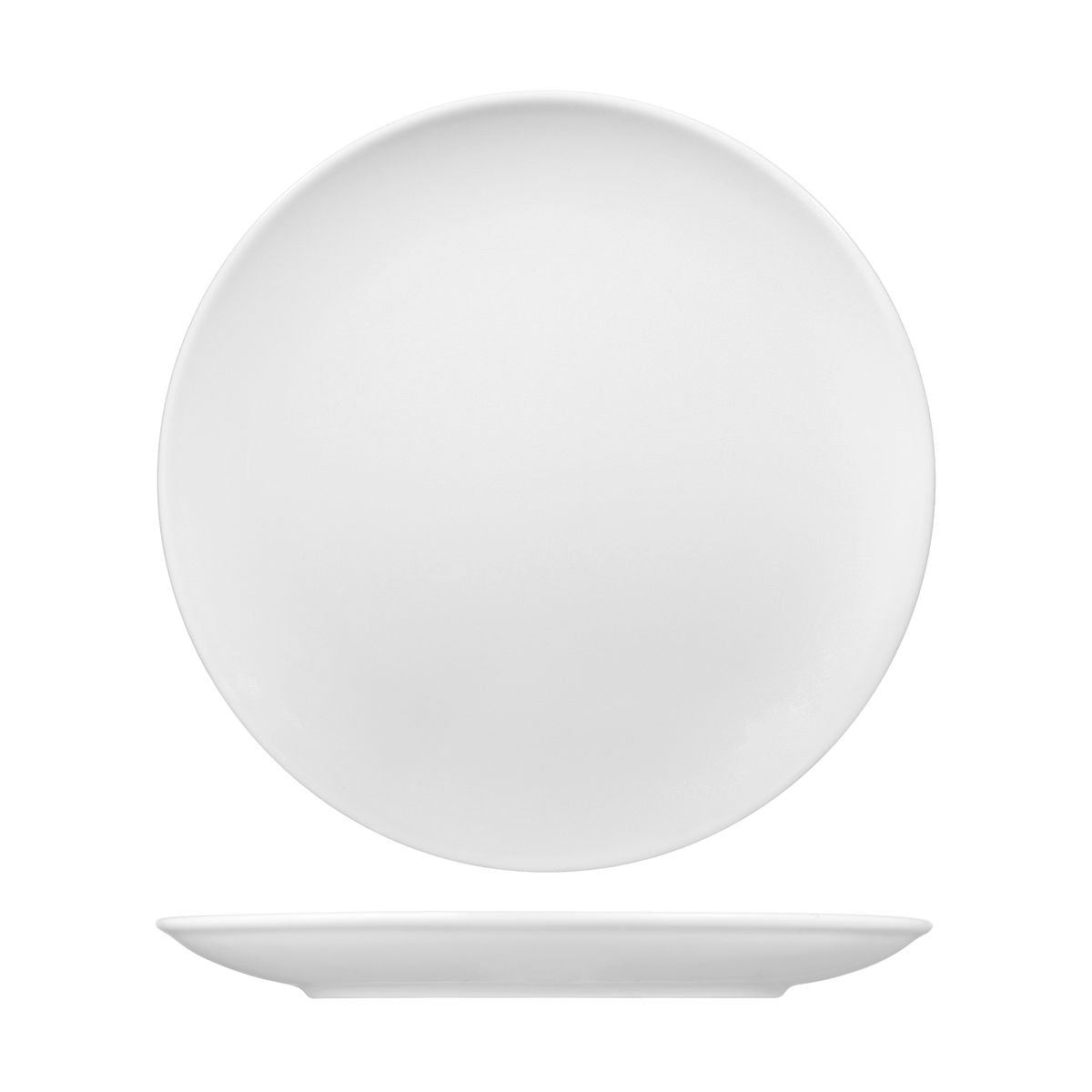 Round Coupe Plate - White, 310Mm, Vintage from Rak Porcelain. made out of Porcelain and sold in boxes of 6. Hospitality quality at wholesale price with The Flying Fork!