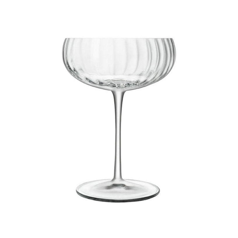 Rippled cocktail saucer on white background